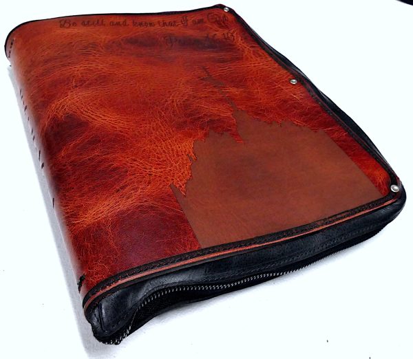 Leather BIBLE Cover Upgraded Water Buffalo Red