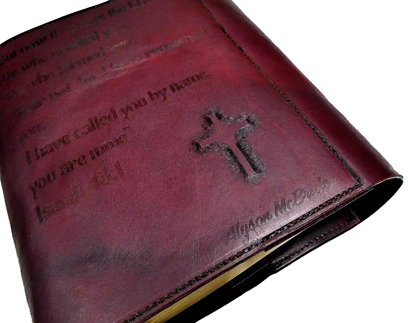 Leatherburned.com Create your own leather scripture case using any pics you  want!