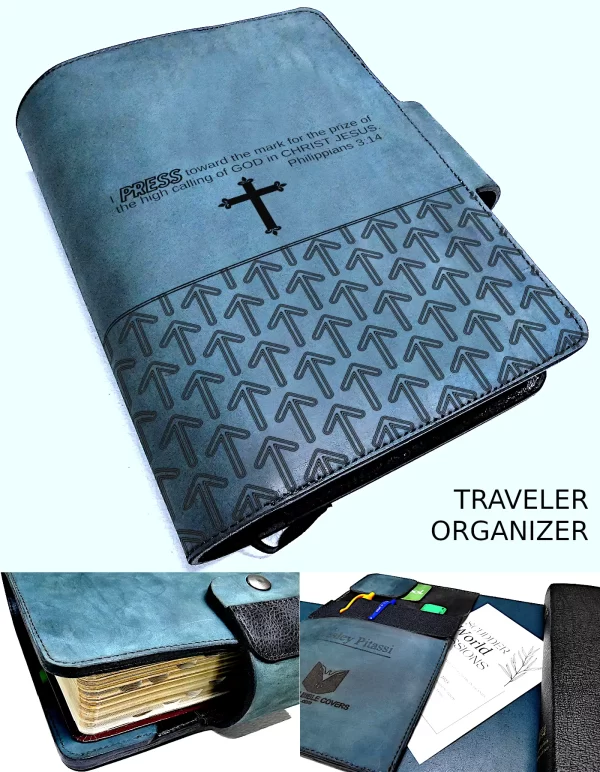 Press Forward High Calling Full Philippians 3:14 Custom BIBLE Cover Traveler Organizer