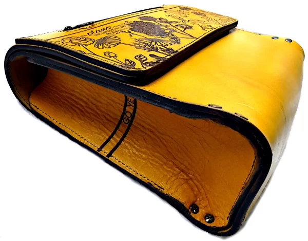 Go Ye Women's BIBLE Case Personalized Flowers Yellow Leather