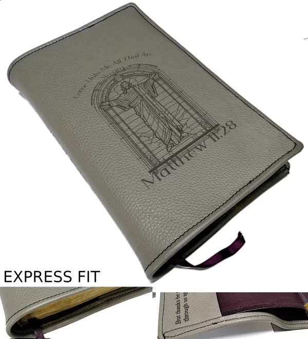 JESUS Stained Glass Window Leather BIBLE Cover Express