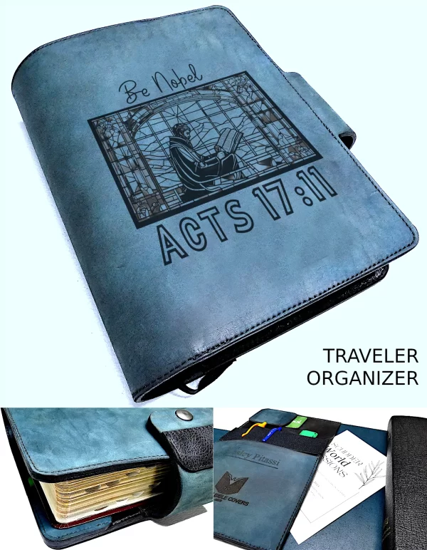 Custom BIBLE Cover Traveler Organizer Be Nobel