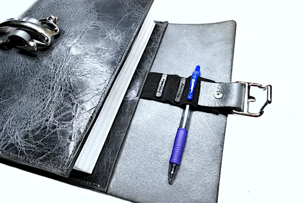 Custom Cover Pocket and Pen Holders Flap Glazed Buffalo Blue