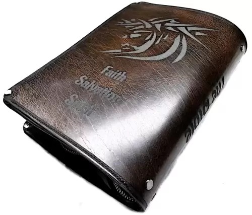 Custom Leather BIBLE Cover Upgraded Water Buffalo 2