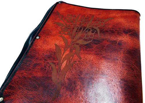Custom Leather BIBLE Cover Upgraded Water Buffalo Red