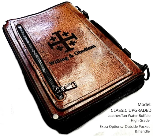 High Grade Water Buffalo Classic Upgraded Zipped Pocket Handle