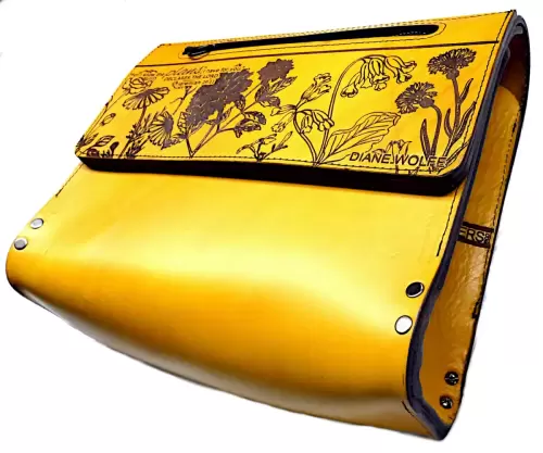 Go Ye Women's BIBLE Case Personalized Flowers Yellow Leather Go Ye Model